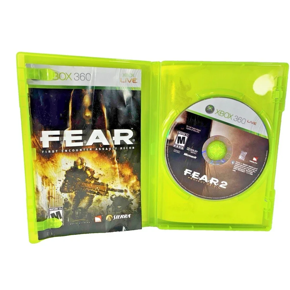 F.E.A.R. 2 Project Origin Xbox 360 WB Games 2009 Complete with Manual Tested